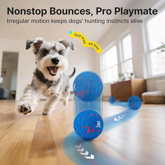 Potaroma Dog Ball Toys, Interactive Motion Activated 3 Mode Automatic Bouncing Ball Toys Durable E-TPU Material for Medium/Large Dogs, USB Rechargeable 3.2 Inches