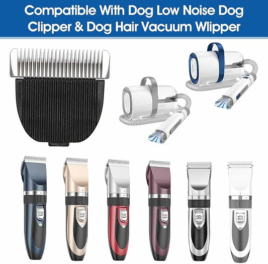 2 Pack Dog Grooming Replacement Blade Compatible with Oneisall Low Noise Dog Clippers, Dog Hair Vacuum Clipper Made of Ceramic Blade & Stainless Steel Blade Size3.2mm