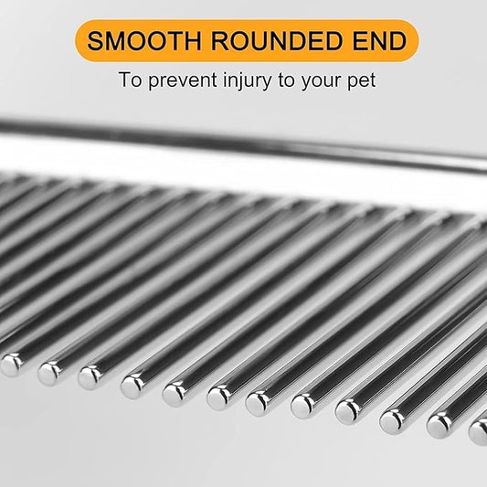 Stainless Steel Grooming Comb for Dog Cats and Pets Dog & Cat Dematting Comb: Pet Grooming Tool for Removing Loose Undercoat, Mats, and Tangled Hair - Doodle Dematting Comb, Self-Cleaning