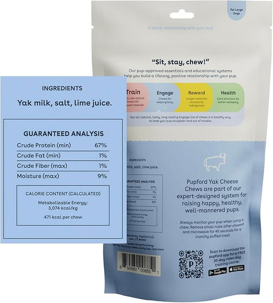 Pupford Yak Cheese Himalayan Dog Chews | for Aggressive Chewers | Durable & Long-Lasting Chews for Teething Puppies & Dogs Simple, Natural Ingredients, Low Calorie, Delicious Treat