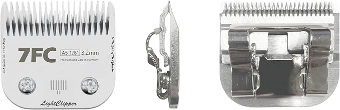 Detachable Ultra Edge Dog Clipper Blade - Constructed of Carbonized Steel, Resists Heat and Rust with Long-Lasting Sharp Edges - A5 Series (7FC: 1/8" (3.2MM))