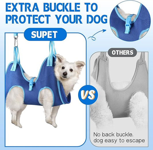Supet Dog Grooming Hammock, Helpful Hammock for Nail Trim, Restraint Sling for Nail Clipping, Cat Grooming Hammock for Dog Pet to Nail Trimming