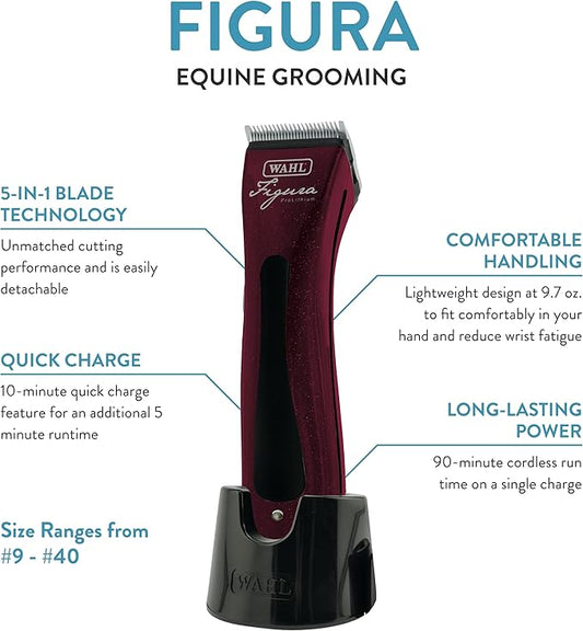 Wahl Professional Animal Figura Equine Horse Cordless Clipper Kit - Metallic Red