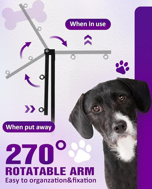 Breeze Touch Dog Grooming Arm - 35" Dog Grooming Table Arm with Clamp and Post, Loop Noose, No Sit Haunch Holder Grooming Restraint for Small & Medium Dogs