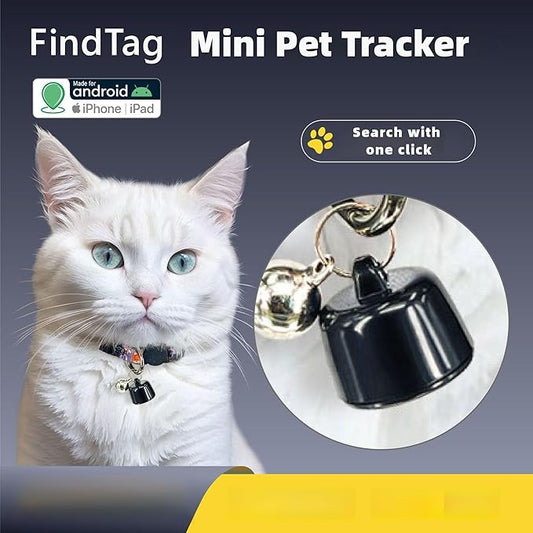 Cat and Dog Tracker, Mini Tracker for Pets, iOS and Android, Smart Pet Tracker Location Tracking Collar, Works Worldwide with Any Collar, No Other Fees, Find Tag