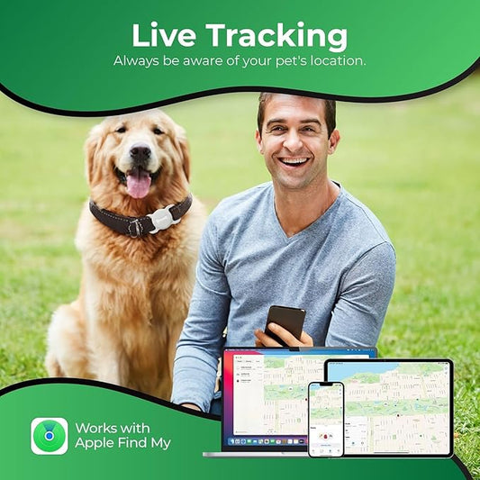 Pet Tracker for Cat, Smart Pet Location Tracker with Cat Collar Holder, Smart Item Finder, MFi Certificated Tracking Device, No Monthly Fee, Works with Find My (iOS Only) (WhiteV3, Small)