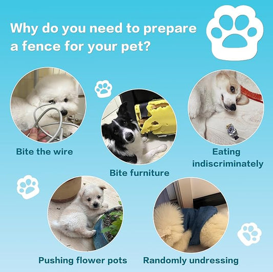 50x25.5 Inches Puppy Playpen with Gate, Dog Playpen for Puppies, Dog Fence Pet Playpen for Indoor & Outdoor, Sturdy Safety Dog Pen with Thickened Fabric