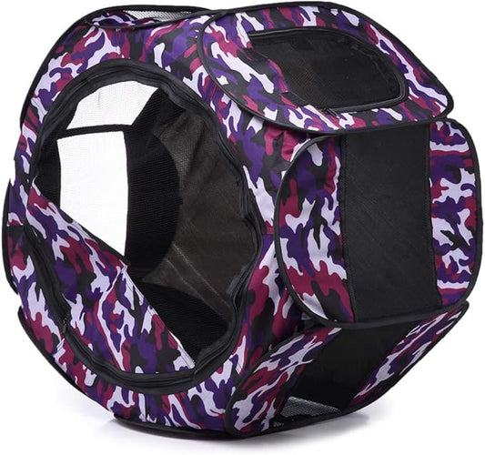 Portable Pet Playpen, 28.3" Foldable Dog Playpen for Dogie Kitten Rabbit, Exercise Playpen Tent Indoor/Outdoor Use (Violet)