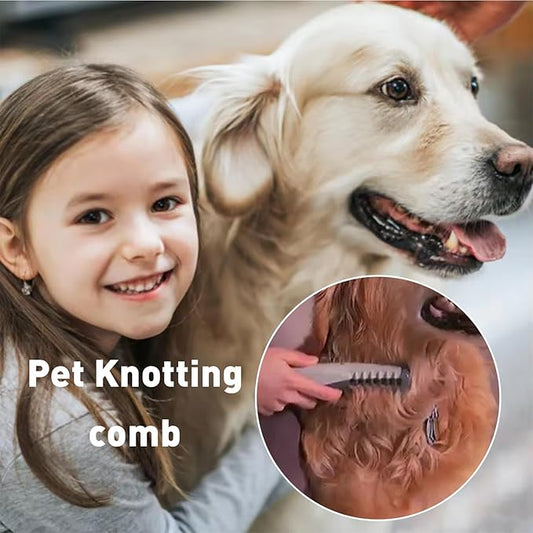 2-in-1 Electric Pet Grooming Comb with Razor, Electric Dog Grooming Comb, Pet Knot Remover for Detangling Long Hair and Fur on Cats and Dogs (1pcs)