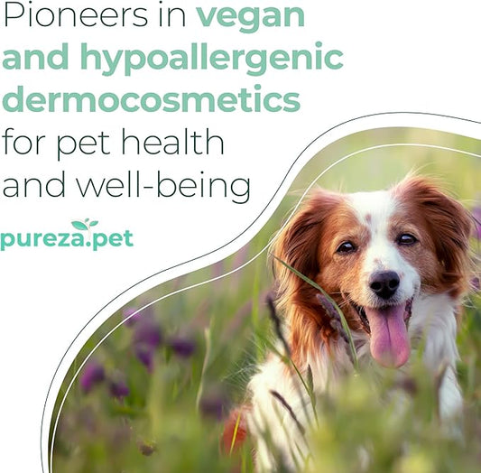 Sensitive Skin Hypoallergenic Conditioner for Pets - Fur Detangling, Nourishment & Hydration, All Ages Pet Grooming Products, Horse, Cat Dog Bath Supplies - Vegan, Paraben-Free - 10.6oz - PUREZA PET