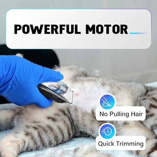 SUPRENT Dog Grooming Clippers for Matted Hair, Quiet Cat Hair Trimmer Kit for Long Fur, Waterproof Portable USB Rechargeable Professional Pet Grooming Supplies for Small Dog Pets