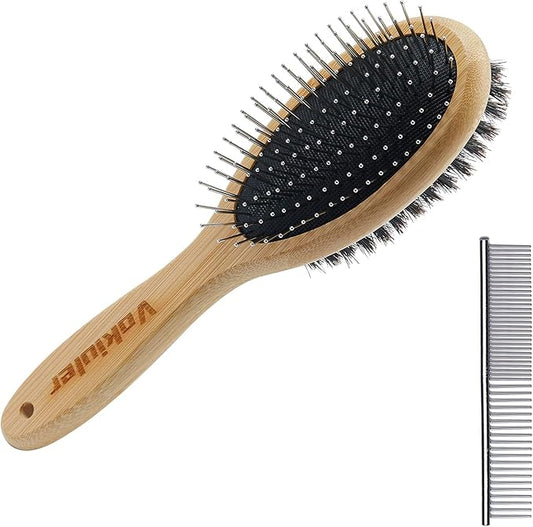 Quiet Ears for Dogs with Dual Sides Dog Brush and Dog Comb, Dogs No Flap Ear Wraps for Anxiety Relief, Calming, with Professinal Grooming Brush