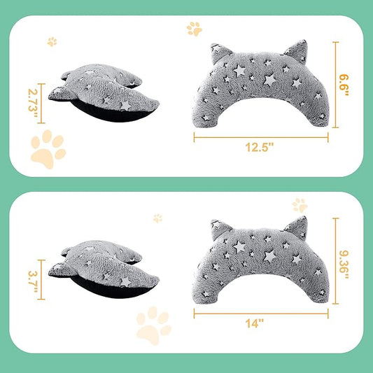 HOMBYS Chewproof Dog Pillow Glow in The Dark Dog Claming Pillow for Dog Anxiety Reduce, Suitable for Both Crazy Tearers & Tame Dogs, Furry Surface Soft & Comfortable Dog Neck Pillow Improve Sleeping