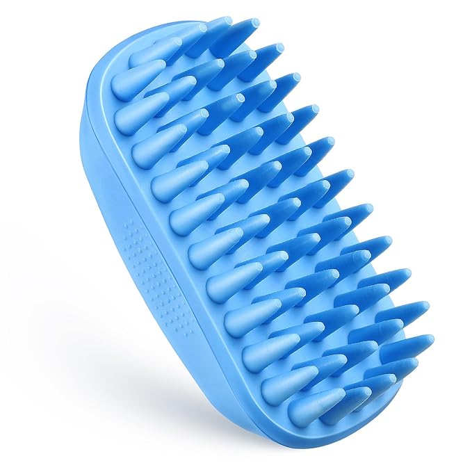 Silicone Dog Bath Brush Soft Tpe Dog Shampoo Scrubber for Bathing Grooming Gentle for Dogs Cats Non-slip Grip Removes Loose Hair Versatile for Massaging Washing