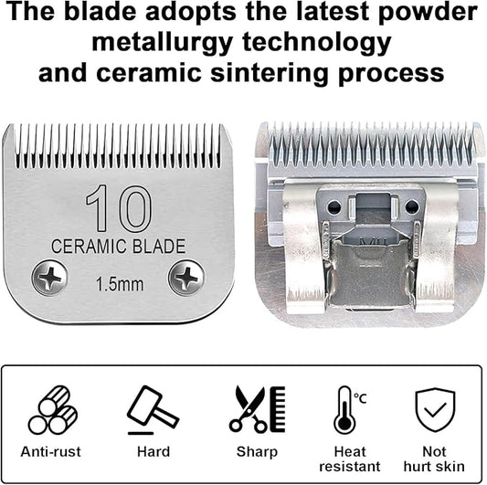 Detachable Pet Dog Clipper Blades, Compatible with Size-7FC Cut Length 1/8"(3.2mm), Most Oster A5, KM Series Clippers,Made of Stainless Steel Blade 1Pack