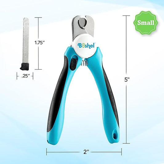 Boshel Small Dog Nail Clipper - Dog Nail Trimmer with Safety Guard, Dog Nail Clippers for Small Dogs & Cat, Razor-Sharp Dog Nail Trimmers, Puppy Toenail Cutter, Pet Nail Clippers for Dogs + Nail File