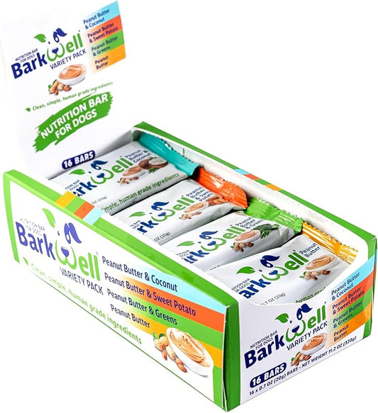 Peanut Butter Bars for Dogs, 0.7 Ounce, 16-Pack (Variety) Dog Treat