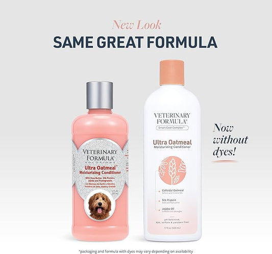 Veterinary Formula Smart Coat Complex Ultra Oatmeal Moisturizing Conditioner for Dogs, 17 Fl oz – with Colloidal Oatmeal & Jojoba – Leaves Coat Soft, Shiny, Hydrated, Strong, with Long-Lasting Scent