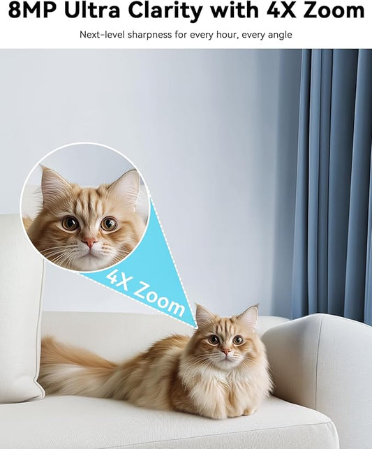 blurams 4K Ultra HD Indoor Cameras for Home Security, Home Camera with One-Touch Call, Color Night Vision, Motion Tracking, 5GHz/2.4GHz Wi-Fi, Cloud & SD Card Storage, Wi-Fi 6