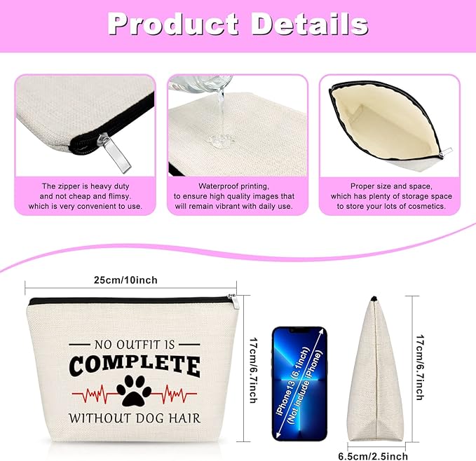 Vet Tech Gift Dog Mom Gift For Women Makeup Bag Veterinarian Gift Dog Lover Gift Dog Owner Makeup Bag Inspirational Gift For Dog Mom Animal Lover Gift For Friend Dog Rescue Gift Travel Cosmetic Pouch