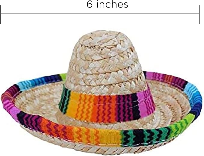 Baja Ponchos 4 Pack Fiesta Dog Chew Toys and Sombrero - Mexican Squeak Plush Toys - Dog Gifts for Chihuahuas - Taco - Tequila - Hot Sauce - for All Breeds