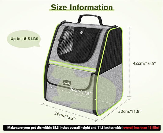 Pecute Cat Backpack Carrier, Small Dog Backpack Carrier, Pet Backpack Carrier for Cats Dogs Puppy Kitten, Cat Carrier Bag Carrying for Travel Hiking Bike Riding Walking Outdoor