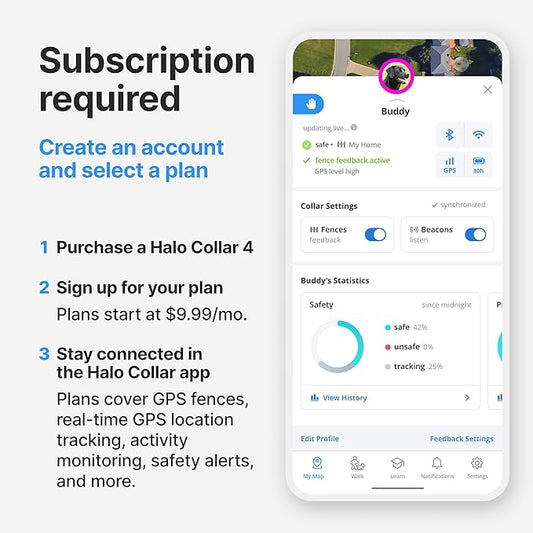 Halo Collar 4, All New GPS Wireless Dog Fence & Dog Training Collar with GPS Tracker, Subscription Required, Waterproof, One Size, Orchid