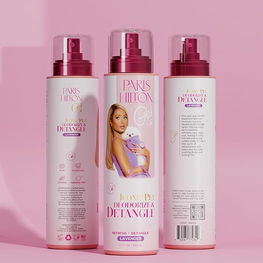 Paris Hilton Dog Perfume, Deodorizer & Detangler | Odor Neutralizing with Gentle Calming Lavender Scent - Sulfate-Free, Vegan, Hypoallergenic for All Pet Breeds 10oz/295ml