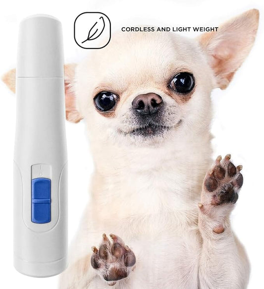 Home Zone Pet Electric Grinder Nail Trimmer, White