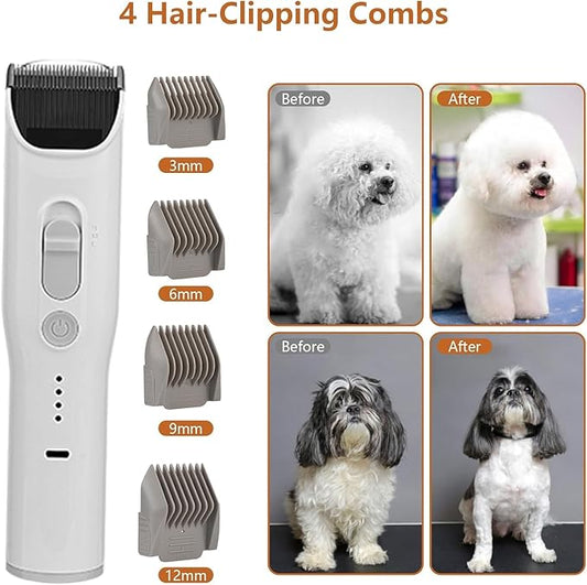 Pet Grooming Vacuum,Pet Grooming Kit & Vacuum Suction 99% Pet Hair,Dog Vacuum for Shedding Grooming,Pet Grooming Vacuum for Dogs&Cats,5 in-1 Pet Grooming Kit,Dog Hair Remover