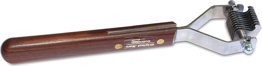 Mars Coat King Mini Dematting Undercoat Grooming Rake Stripper Tool and Detailing Body Work for Dogs and Cats, Stainless Steel with Wooden Handle, Made in Germany, 10-Blade Fine