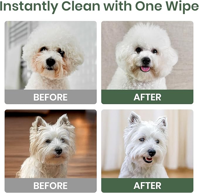 ORDORA Pet Cleaning Gloves for Dogs and Cats,Cleaning & Deodorizing Grooming Gloves, 12 Pack - All-in-One Grooming Solution for Daily Care and Travel