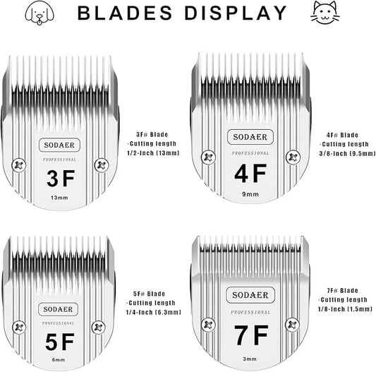3F Detachable Pet Dog Grooming Clipper Ceramic Blade Compatible with Wahl Bravura .Chromado,Creativa,Figura Dog Clippers for Dogs Grooming,Size 3F Cut Length 1/2"(13mm), 2pack