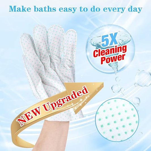 Dog Cleaning Gloves Wipes 15pcs Deodorizing Disposable Pet Grooming Bathing Gloves Extra Thick, No Rinse Shampoo Dry Cleaning Gloves Lick Safe for Dogs & Cats Paw Face Ear Fur and Butt