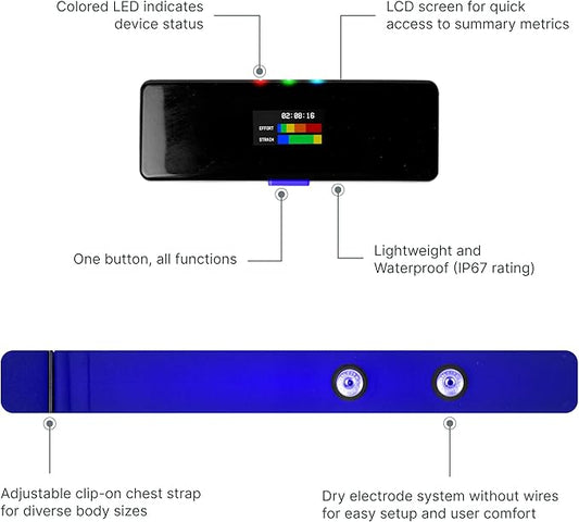 Frontier X2 Smart Heart Rate Monitor Chest Strap, Wearable Heart Rate Monitor with Strain, Breathing Rate, Real Time Vibration Alerts and 20+ Fitness Activities with Continuous Heart Monitoring