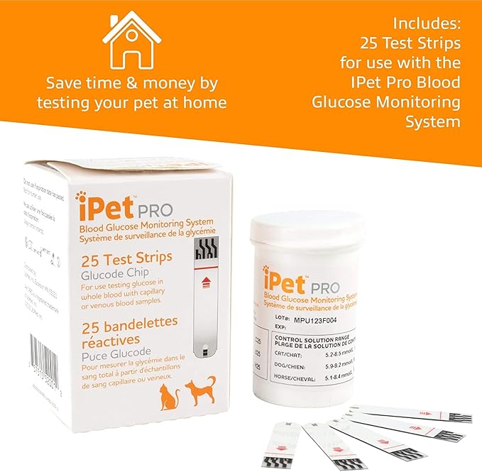 iPet PRO Blood Glucose Test Strips (Blood Glucose 25 ct. Test Strips)