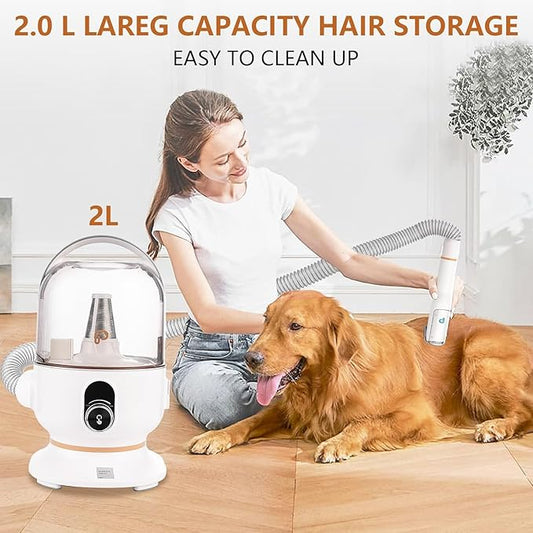 Pet Grooming Vacuum,Pet Grooming Kit & Vacuum Suction 99% Pet Hair,Dog Vacuum for Shedding Grooming,Pet Grooming Vacuum for Dogs&Cats,5 in-1 Pet Grooming Kit,Dog Hair Remover
