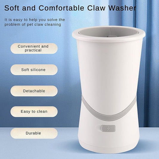 Automatic Paw Washer with Silicone Bristles - Electric Paw Cleaner Cup for Muddy Claws, Portable Pet Feet Washer with USB Charging, Designed for Small to Medium Cats & Dogs