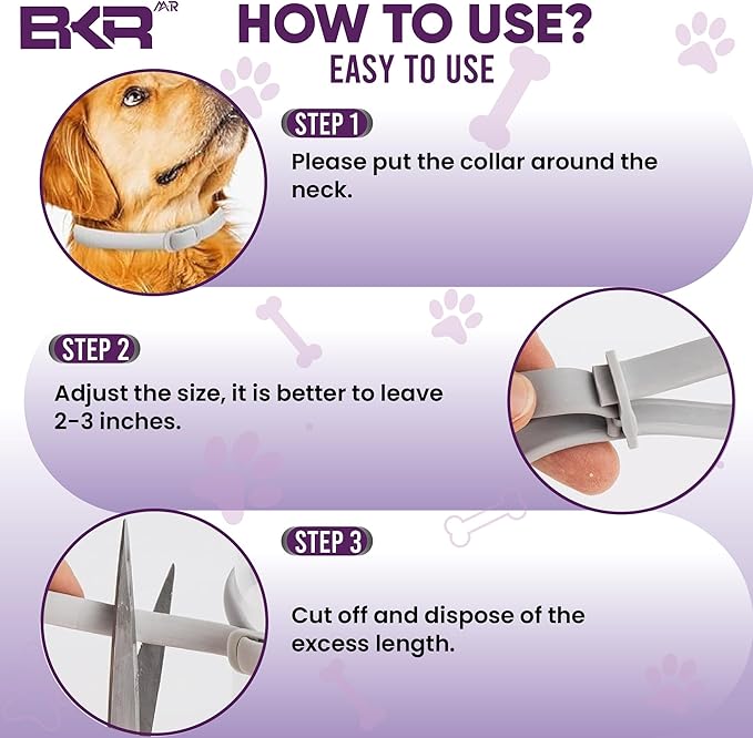 Dog Flea and Tick Collar 2 Pack 8-Month Protection Waterproof Natural Flea Collar for Dogs Safe and Effective Includes Flea Comb and Tick Removal Tool Adjustable Size for All Dogs & Puppies