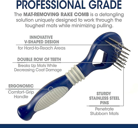 Four Paws Magic Coat Professional Series Mat Removing Dog Rake Comb