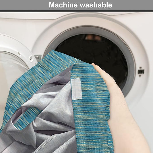 Lunarable Yellow and Blue Dog Crate Cover, Knitted Melange Inspired Graphic Clothing Texture Pattern, Easy to Use Pet Kennel Cover for Cats & Medium Dogs, 24 Inch, Pale Yellow Navy Blue