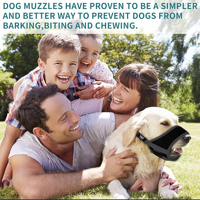 Dog Muzzle for Medium Dogs, Dog Muzzle for Large Dogs Biting, Soft Nylon Muzzle Anti Biting Barking Chewing,Air Mesh Breathable Drinkable Adjustable Pet Muzzle for Medium Large Dogs XL Black