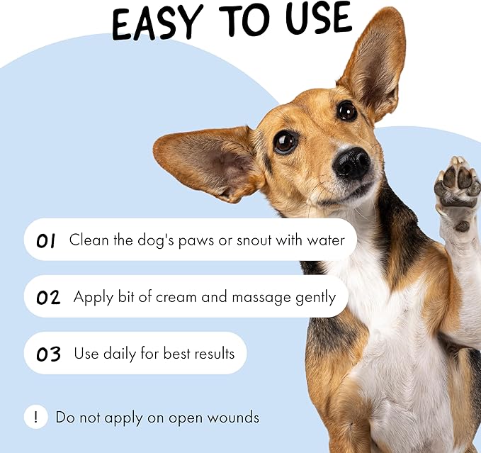 Belly Snout & Paw Cream for Dogs (1.7 oz) - 100% Natural Lick Safe Moisturizer, Soother & Protector for Cracked Paws, Snow & Salt - Fragrance Free - Elbows, Paws & Snout Soother for Dogs