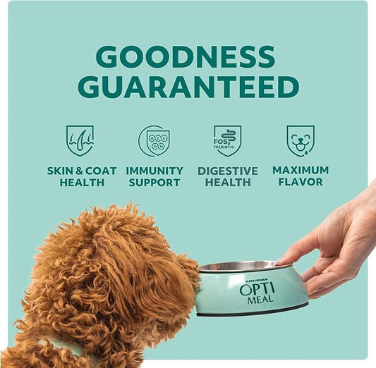 OPtimeal Grain-Free Dog Food - Proudly Ukrainian - Balanced Dog Food Dry Recipe with Immunity Support, Non-Grain Dry Dog Food for All Dog Breeds (8.8 lbs, Chicken & Veggies)