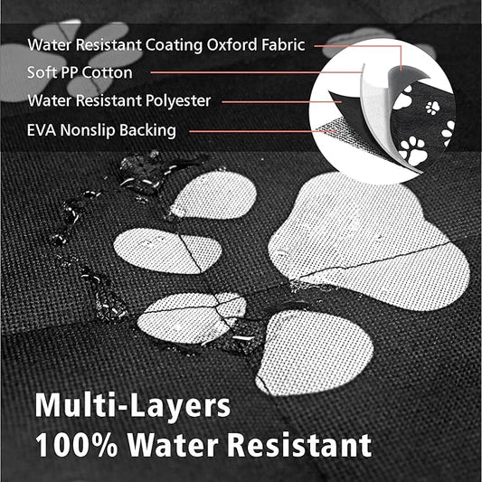 F-color SUV Cargo Liner for Dogs, Water Resistant Pet Cargo Cover Dog Seat Cover Mat for SUVs Sedans Vans with Bumper Flap Protector, Non-Slip, Large Size Universal Fit, Paw Print