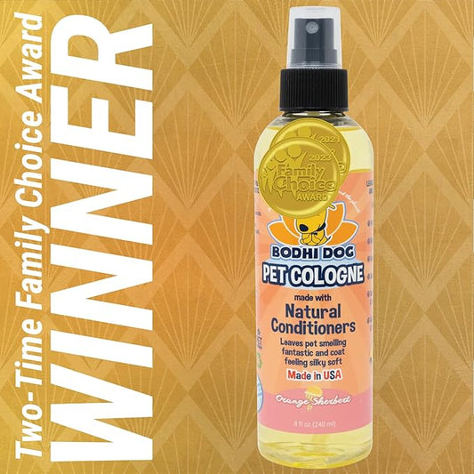 Bodhi Dog Natural Dog Cologne (Orange Sherbert) - Premium Scented Deodorizing Pet Perfume with Conditioner for Dogs & Cats - Keeps Pets Fresh & Clean - Gentle and Safe Formula, Made in USA (8 Fl Oz)