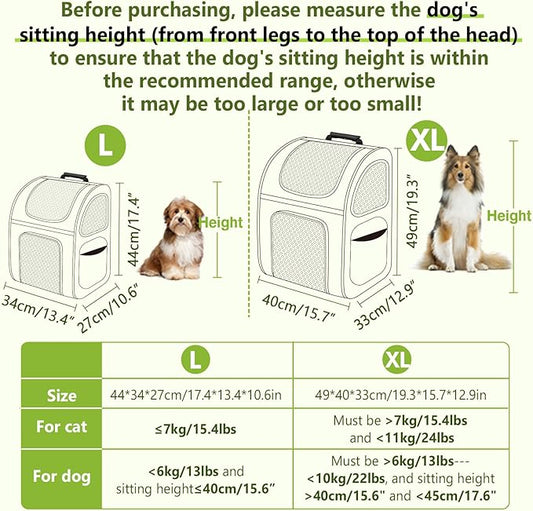 Pecute Cat Carrier Backpacks, Expandable Cat Backpack with Breathable Mesh, Pet Carrier Backpack for Cats Small Dogs Puppies Up to 18 Lbs, Dog Carrier Backpack Great for Travel Hiking Camping Outdoor