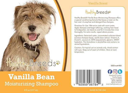 Healthy Breeds Mutt Vanilla Bean Moisturizing Shampoo + Conditioner - with Vitamins A, D, E + Coconut Oil - 8 oz