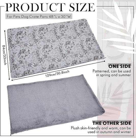 Dog Crate Pan Cover Dog Bed Cover Washable Dog Crate Liner for Pets Dog Crate Tray, Pan Cover Only, Fit for 48 x 30 Inch (Hemp Flower)