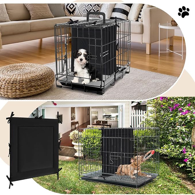 Thyle Dog Crate Divider Panel (Without Crate), Black Thick Dog Kennel Divider with Ties, Puppy Accessories for Puppy Training(24" H X 22.5" W for 36" Crate)